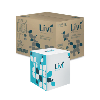 Livi® VPG Select Cube Facial Tissue 2-ply 90 Sheets 36 Boxes / Case
