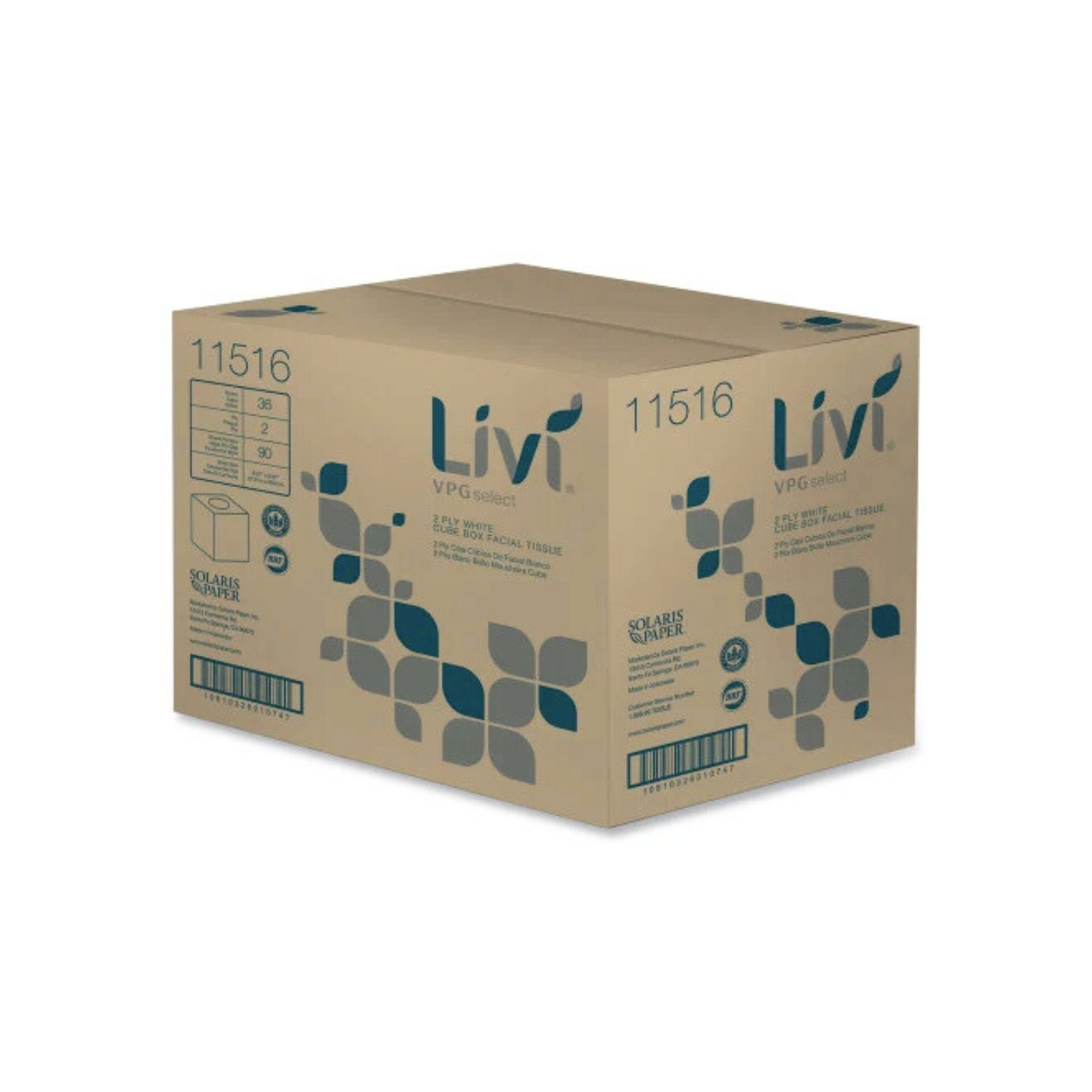 Livi® VPG Select Cube Facial Tissue 2-ply 90 Sheets 36 Boxes / Case