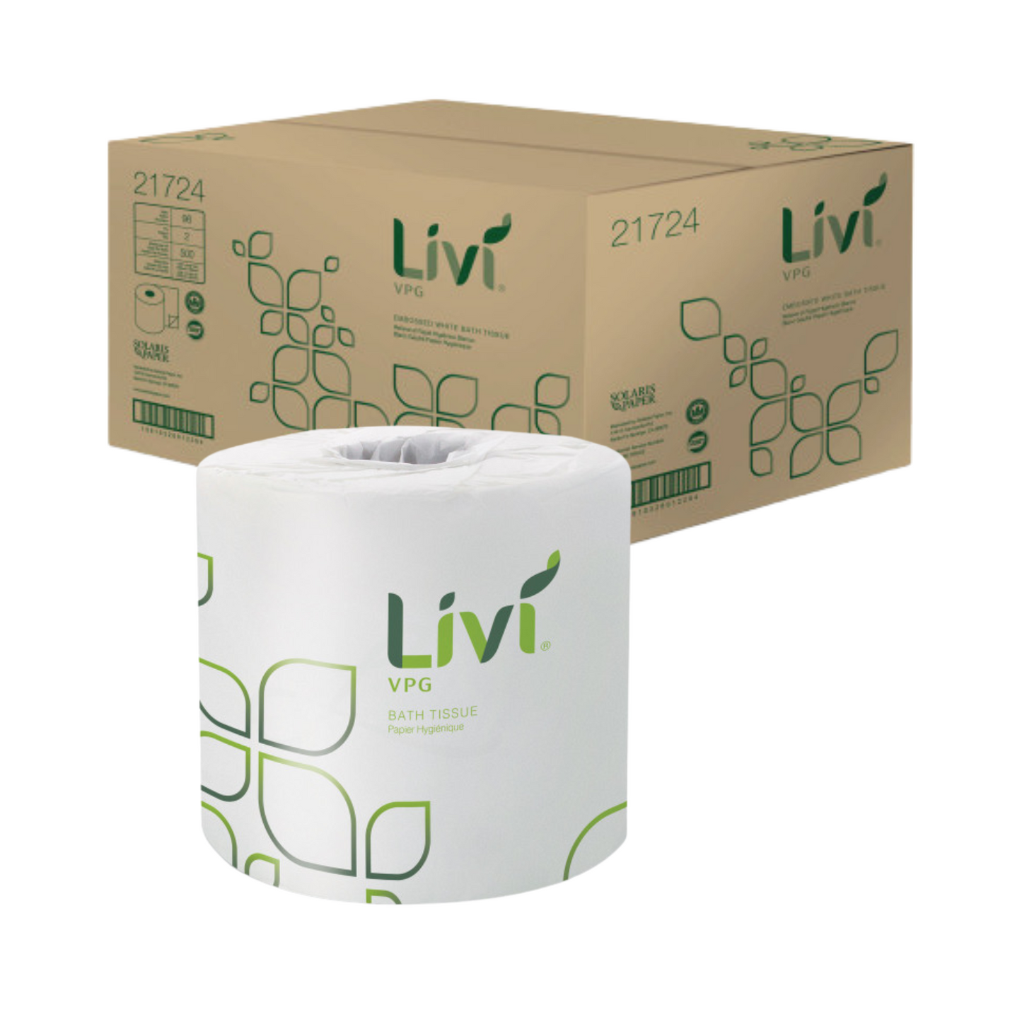 Livi® VPG Bath Tissue Embossed 2-ply 500 sheets 96 Rolls / Case