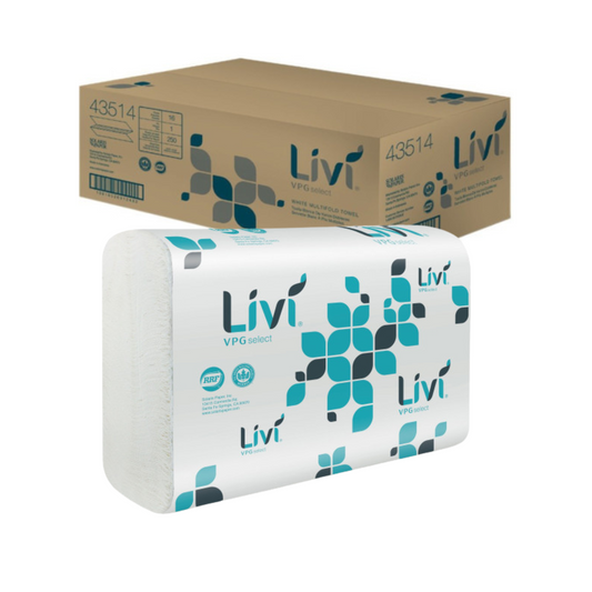 Livi® VPG Select Multifold Towel 1-ply 250 sheets 16 Packs / Case