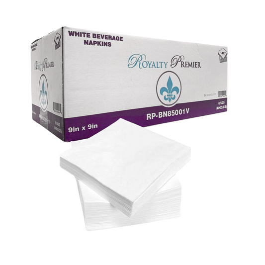 RP-BN85001V - Royalty Premier Beverage Napkin White 4000 sheets/cs