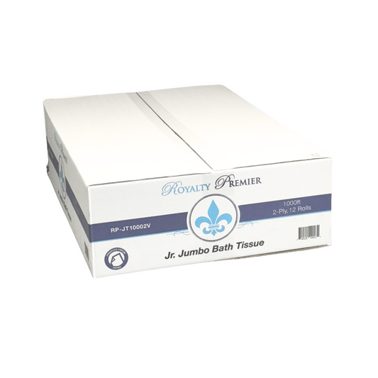 Royalty Toilet Paper Jumbo Jr (9-inch) Virgin 1000ft 12 Rolls / Case