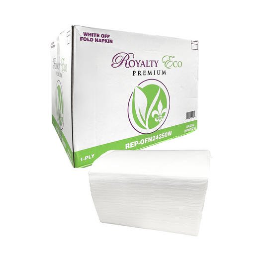 Royalty Eco Premium Off Fold Napkin White 1-Ply 24/250 6000 sheets/cs
