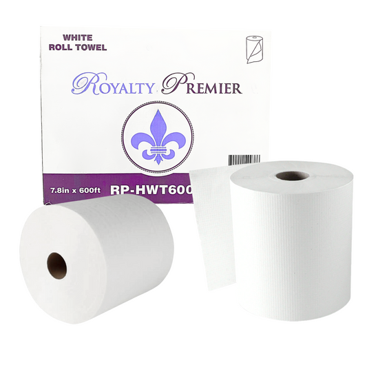 Royalty Roll Towel 8in 600ft Virgin Premier Hard Roll 12 Rolls / Case
