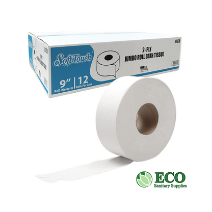 SoftTouch Jumbo Jr. Bath Tissue 2-ply 9in (ST-270) 12 Rolls / Case