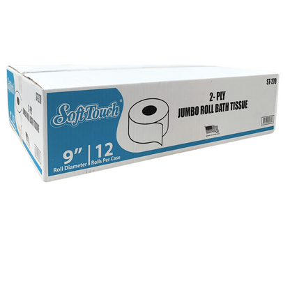 SoftTouch Jumbo Jr. Bath Tissue 2-ply 9in (ST-270) 12 Rolls / Case