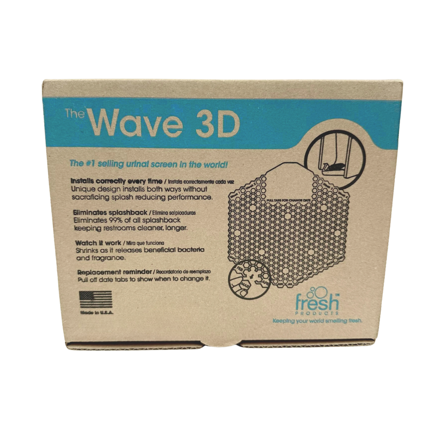 The Wave 3D Urinal Screen 10/Box EACH